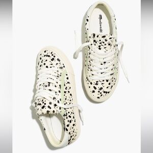 NWT- Madewell- Sidewalk Low-Top Sneakers in Spatter-Painted Calf Hair Size 8